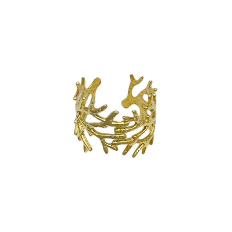 Gold Coral Riff Ring