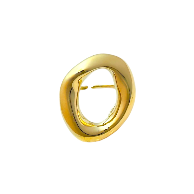 Gold Statement Open Circle Ring