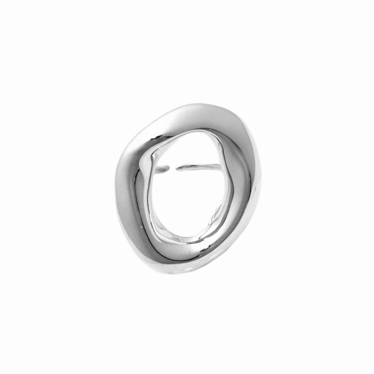Silver Statement Open Circle Ring