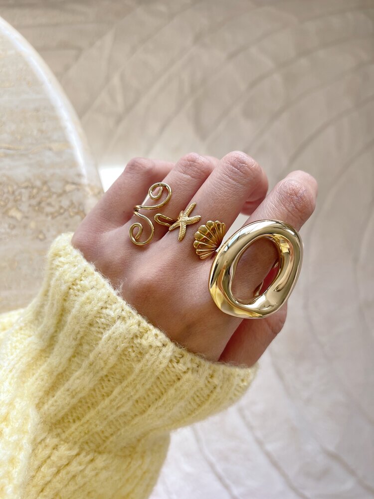 Gold Statement Open Circle Ring