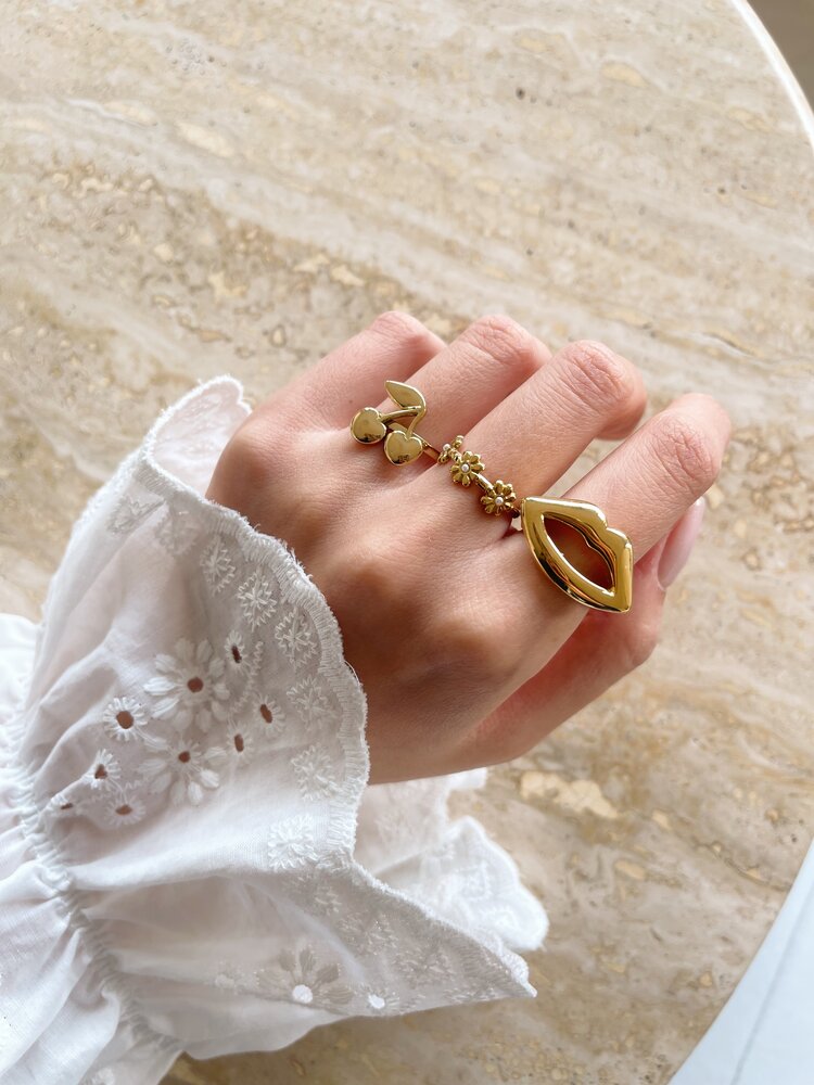 Gold Cherry Love Ring