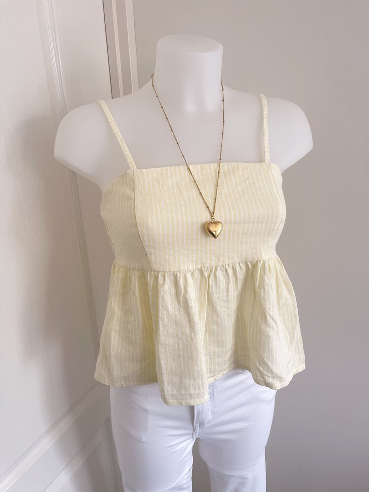 Suheda Striped Cami Top / Light Yellow