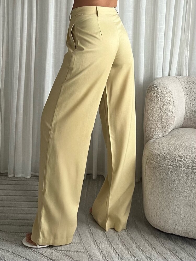 Sanya Wide Leg Trousers / Butter Yellow