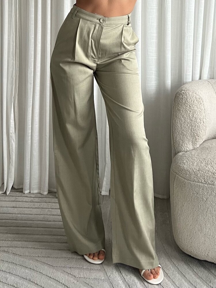Sanya Wide Leg Trousers / Army Green