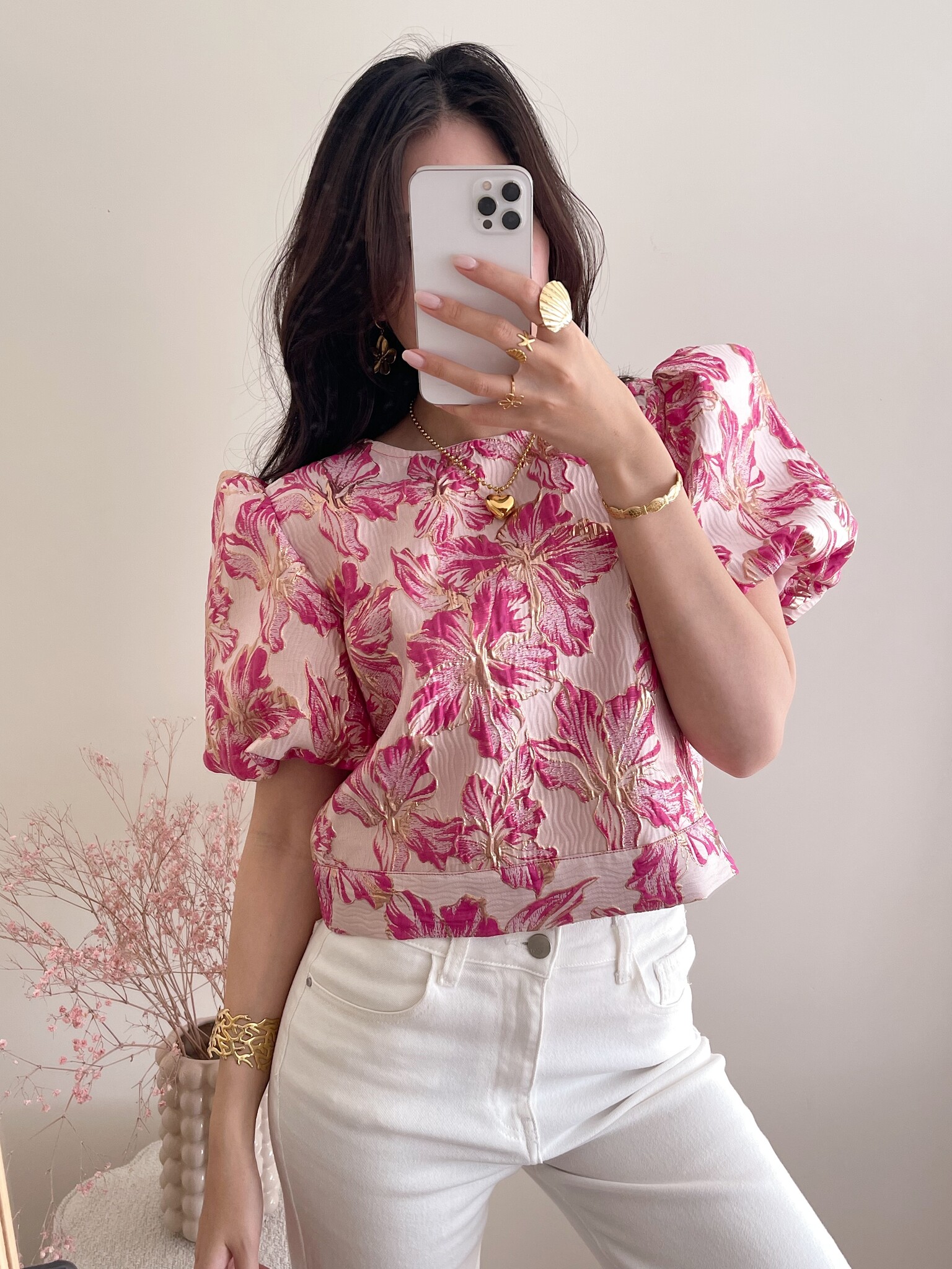 トップス Acka 3d rose puff tops 3d rose puff tops – Acka online store