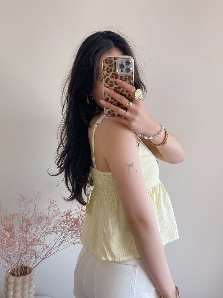 Suheda Striped Cami Top / Light Yellow