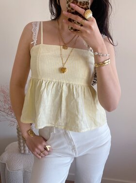 Suheda Striped Cami Top / Light Yellow