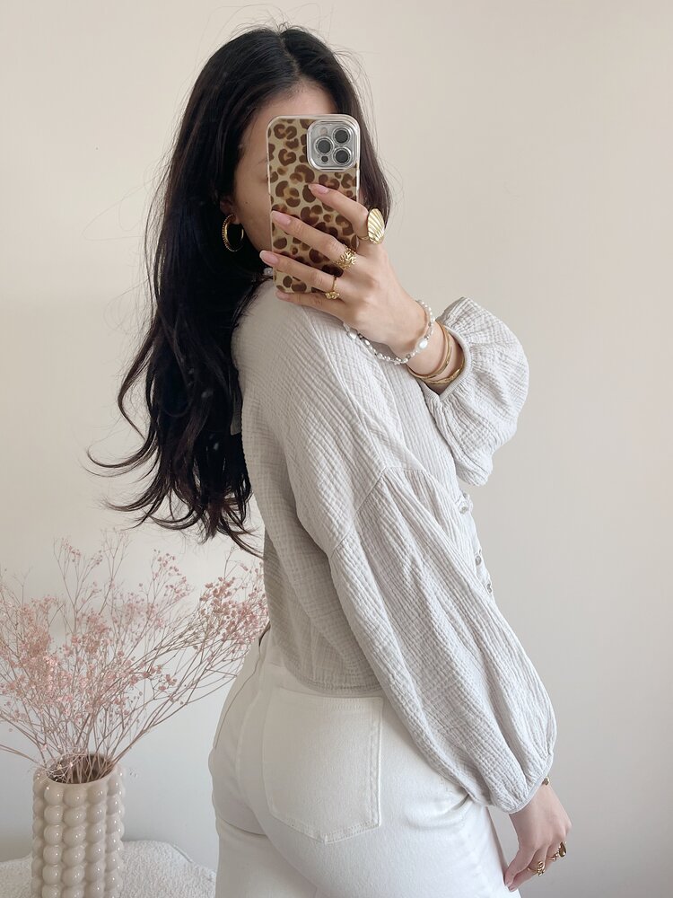 Roselia Embroidered Blouse / Beige