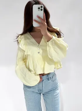 Millane Embroidered Blouse / Light Yellow