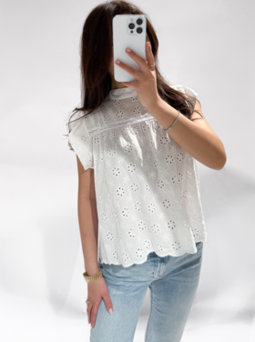 Alena Embroidered Top / White