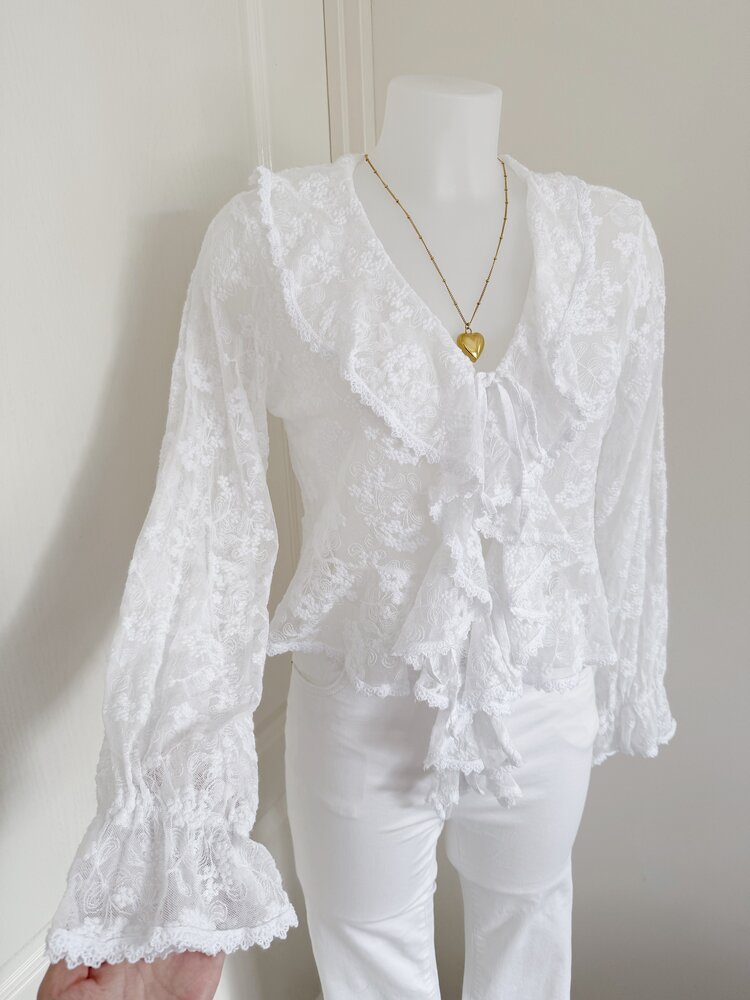 Kylee Lace Cardigan / White