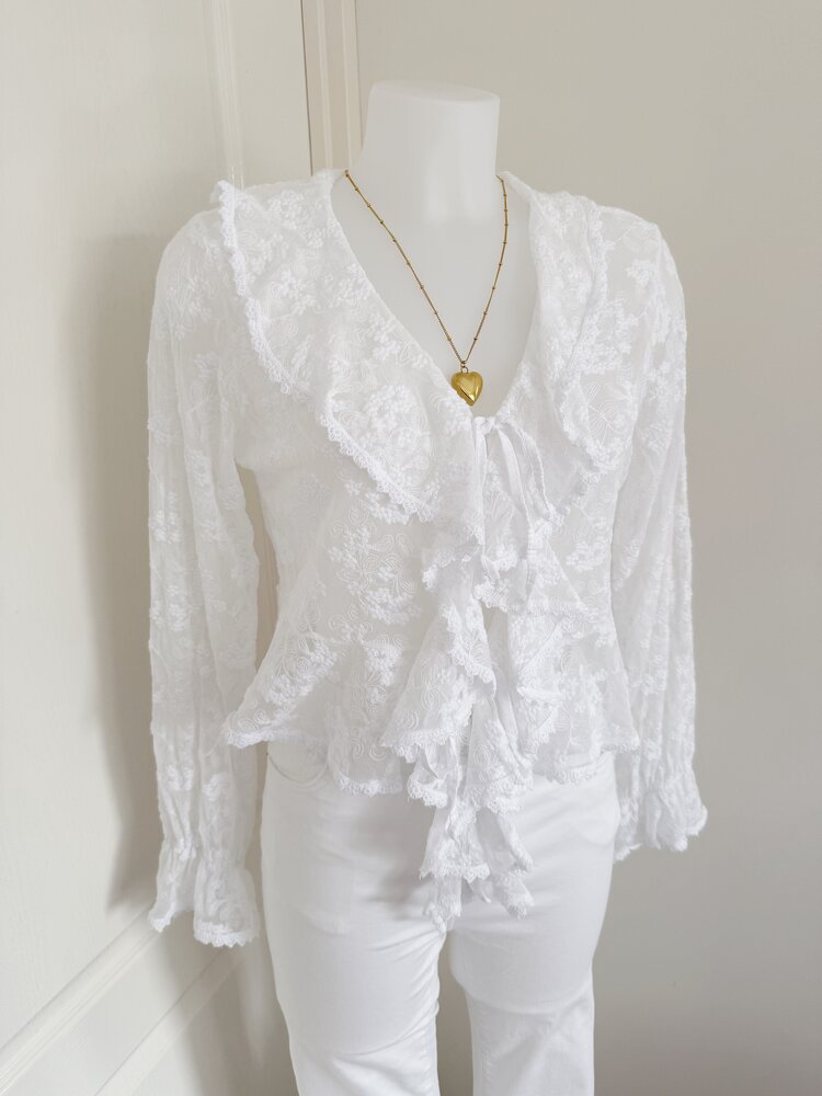 Kylee Lace Cardigan / White