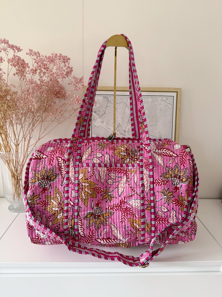 Yasmina Flower Travel Bag / Lemonade Pink