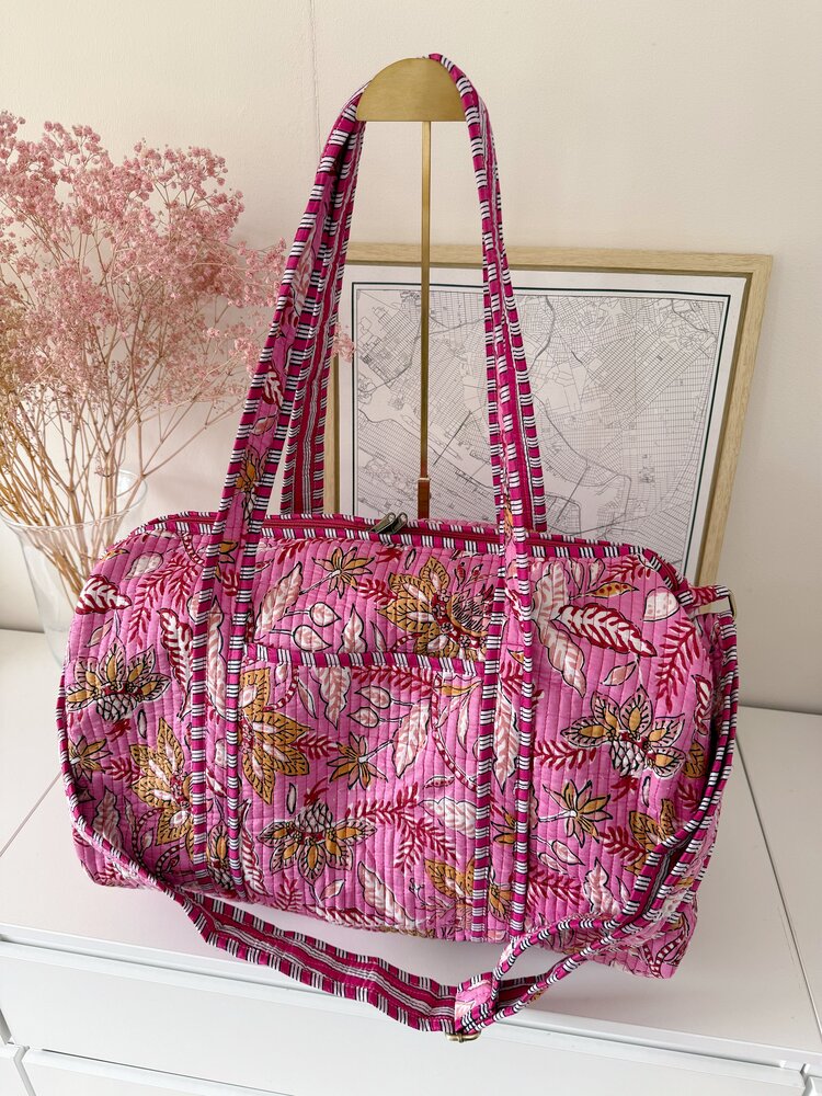 Yasmina Flower Travel Bag / Lemonade Pink
