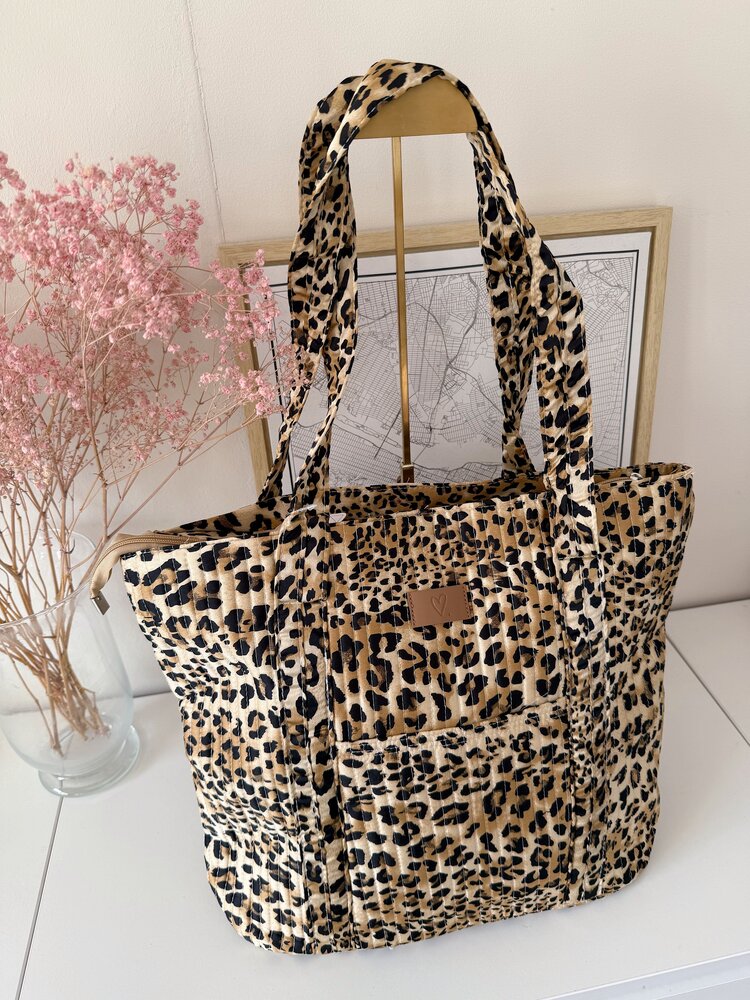 Zaya Leopard Tote Bag / Brown