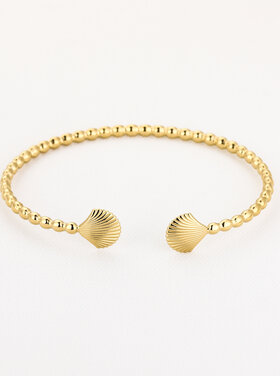 Gold Shell Dots Bangle Bracelet