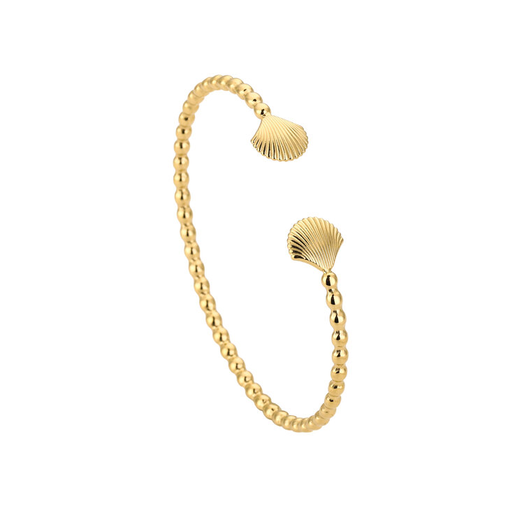 Gold Shell Dots Bangle Bracelet