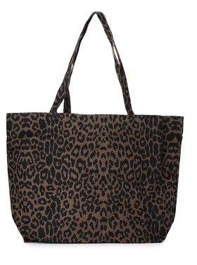 Chrissa Leopard Canvas Bag / Brown
