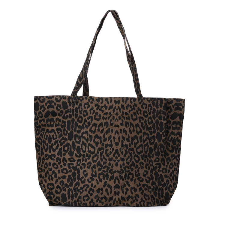Chrissa Leopard Canvas Bag / Brown