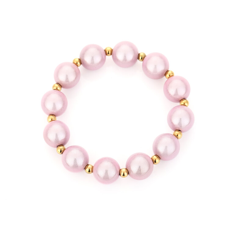 Big Magic Bead Shimmer Bracelet / Light Pink