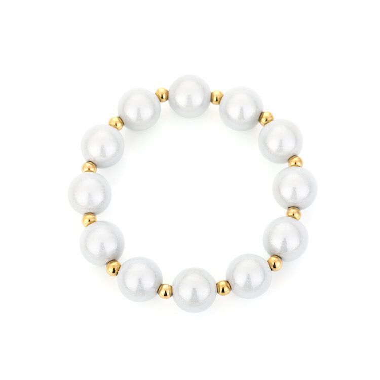 Big Magic Bead Shimmer Bracelet / White