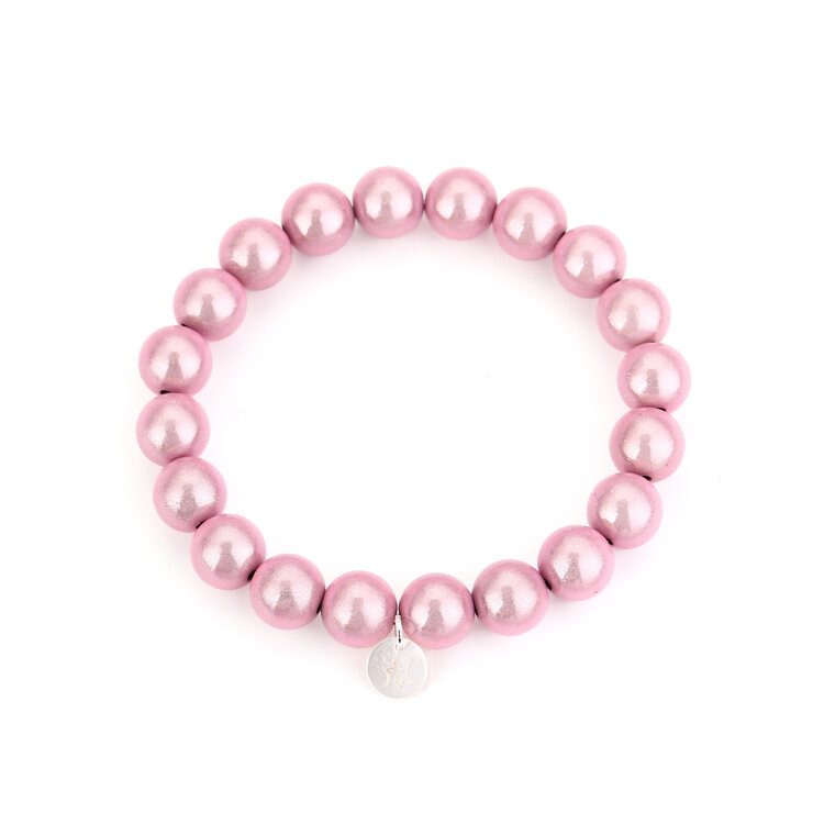 Small Magic Bead Shimmer Bracelet / Light Pink