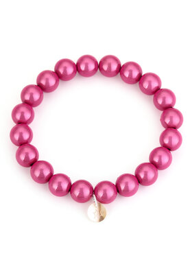 Small Magic Bead Shimmer Bracelet / Fuchsia