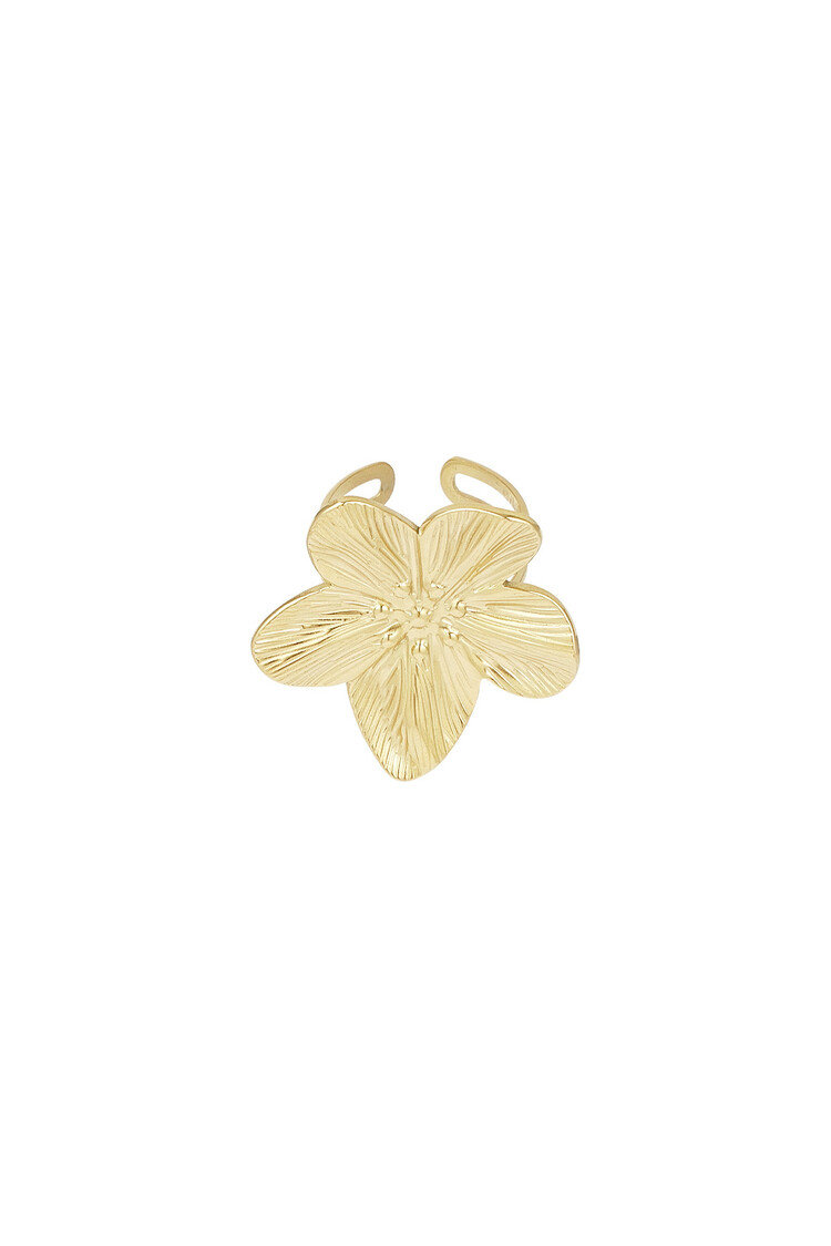 Gold Delicate Large Flower Ring