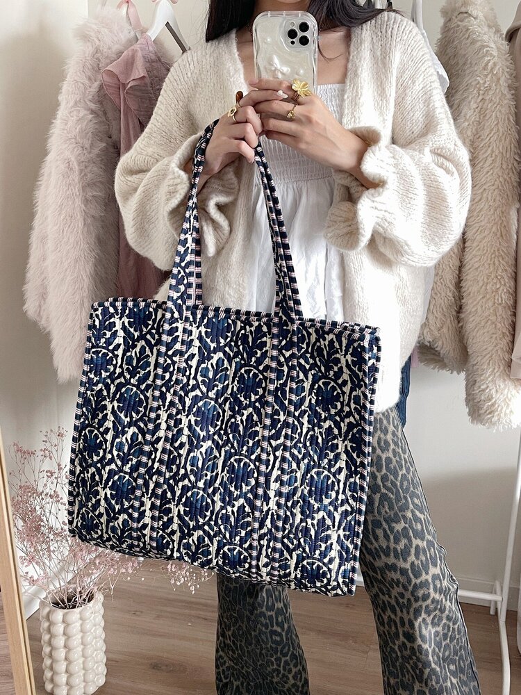 Macie Flower Shopper Bag / Orange