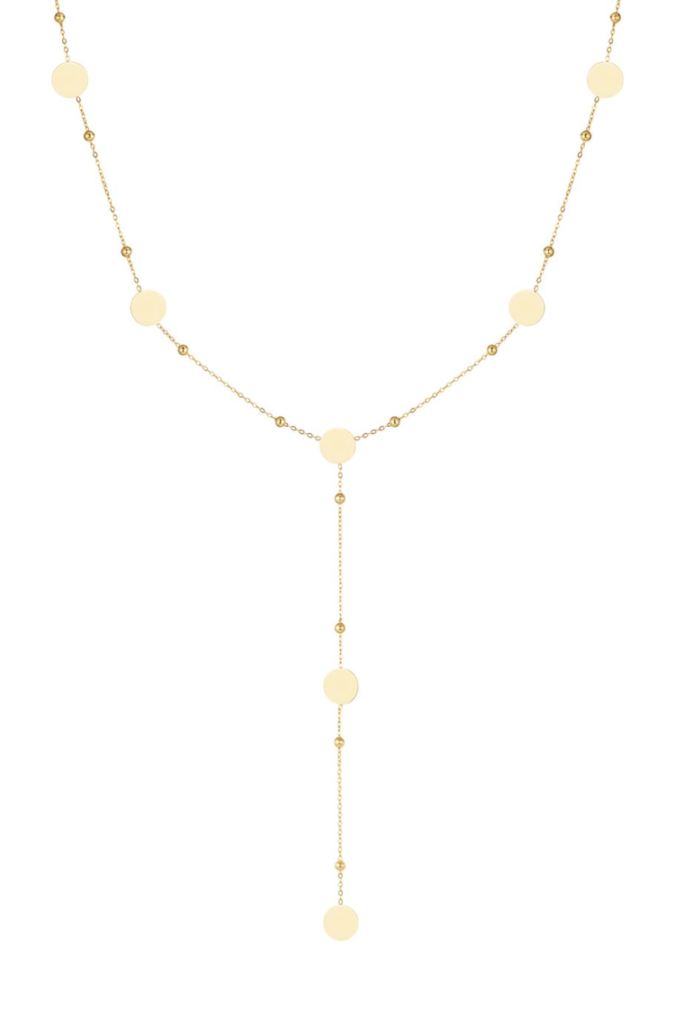 Gold Circles All Over Long Necklace
