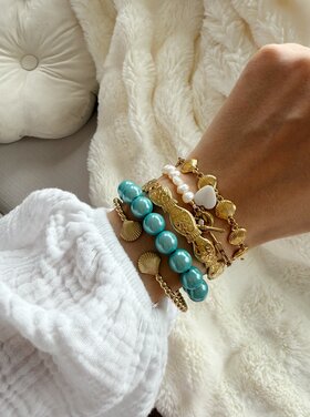 Small Magic Bead Shimmer Bracelet / Blue