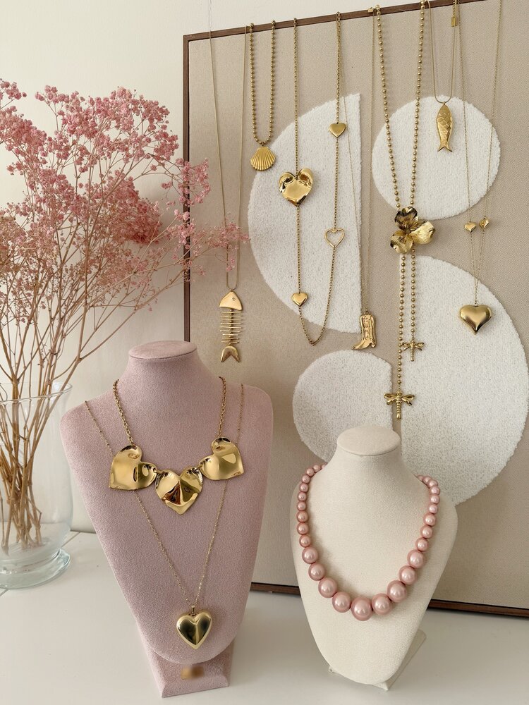 Gold Ball Chain Necklace / Shell