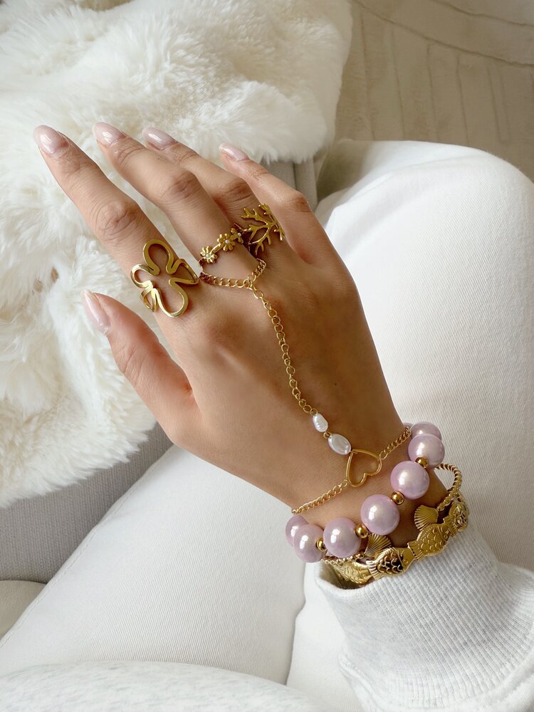 Gold Hibicus Flower Ring