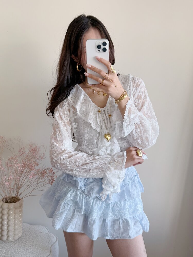 Kylee Lace Cardigan / White