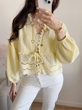 Roselia Embroidered Blouse / Light Yellow