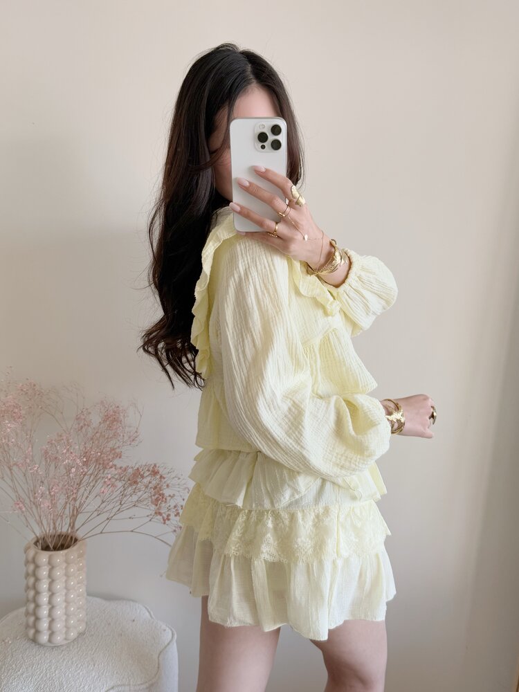 Millane Embroidered Blouse / Light Yellow