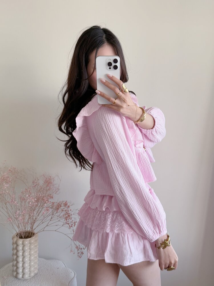 Millane Embroidered Blouse / Light Pink