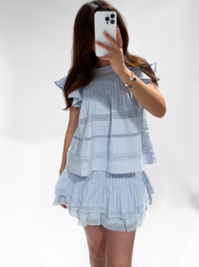 Francesca Embroidered Top / Blue