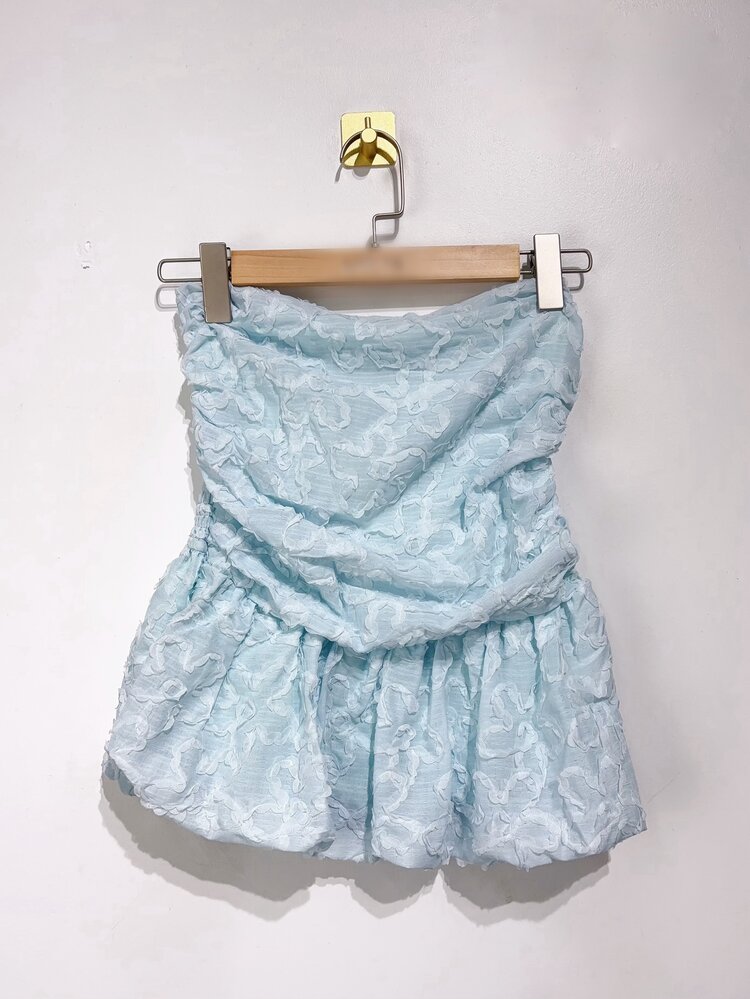 Faerie Peplum Flower Top / Light Blue