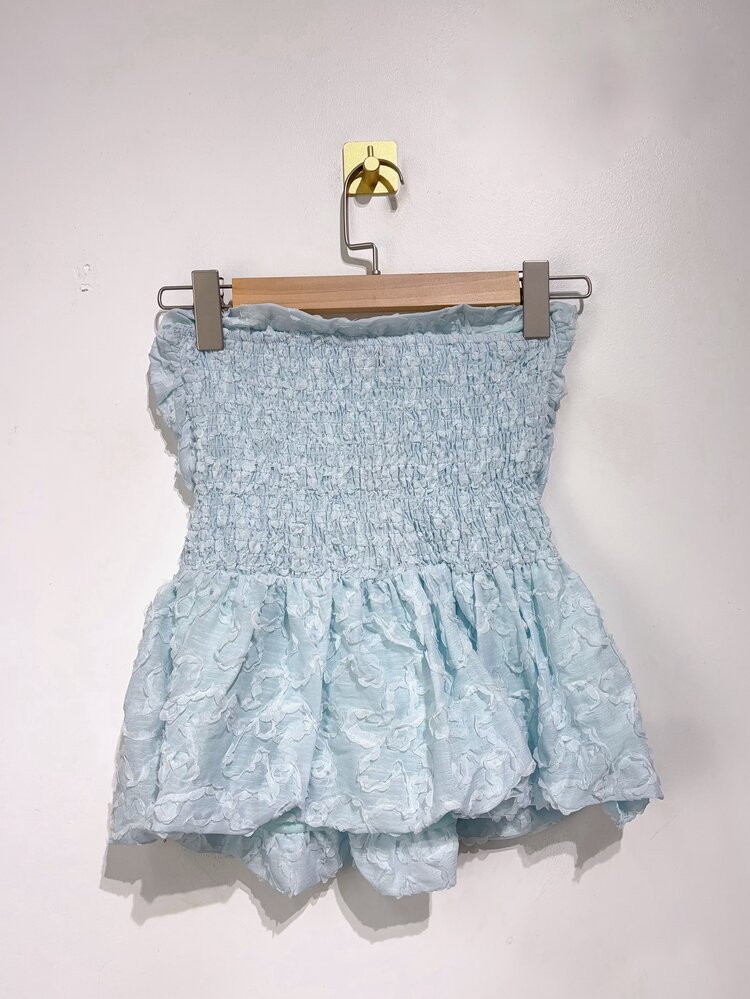 Faerie Peplum Flower Top / Light Blue