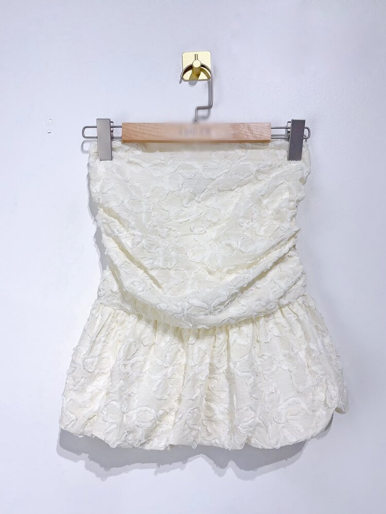 Faerie Peplum Flower Top / Cream