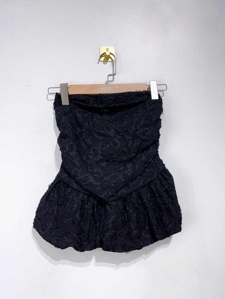 Faerie Peplum Flower Top / Black