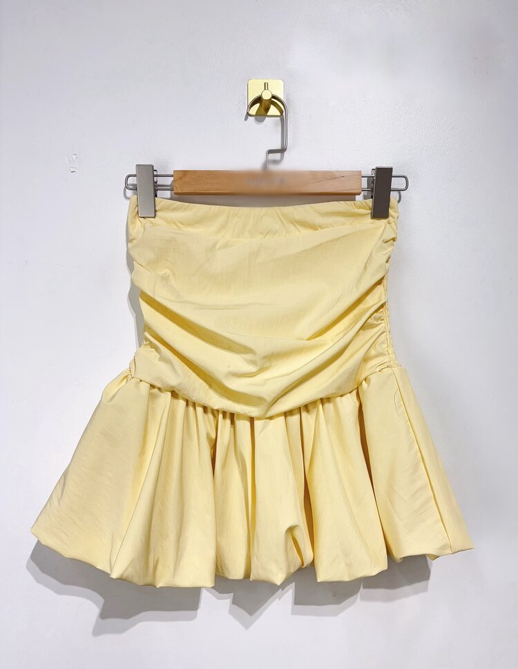 Dottie Peplum Tube Top / Light Yellow