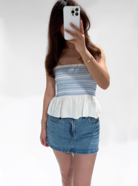 Santorini Tube Top / White & Blue