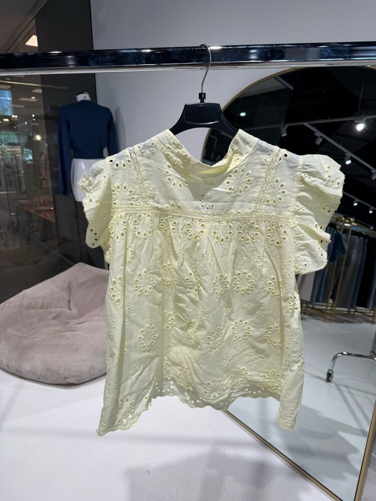 Alena Embroidered Top / Light Yellow