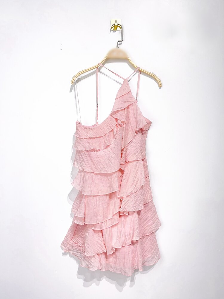 Rumaya Flowy Ruffle Dress / Pink