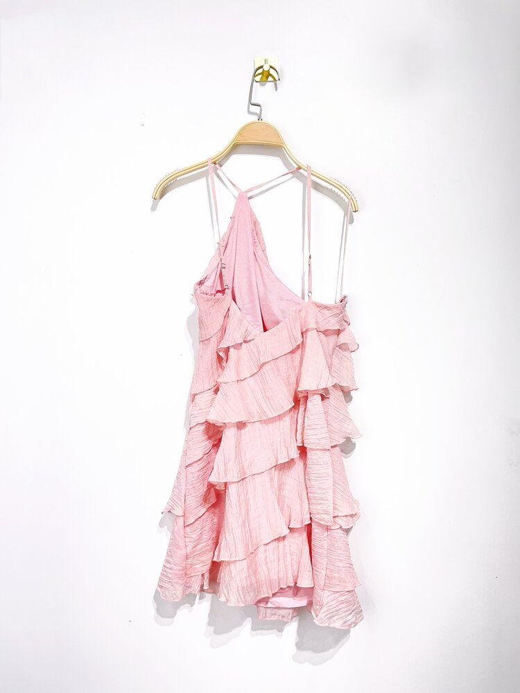 Rumaya Flowy Ruffle Dress / Pink
