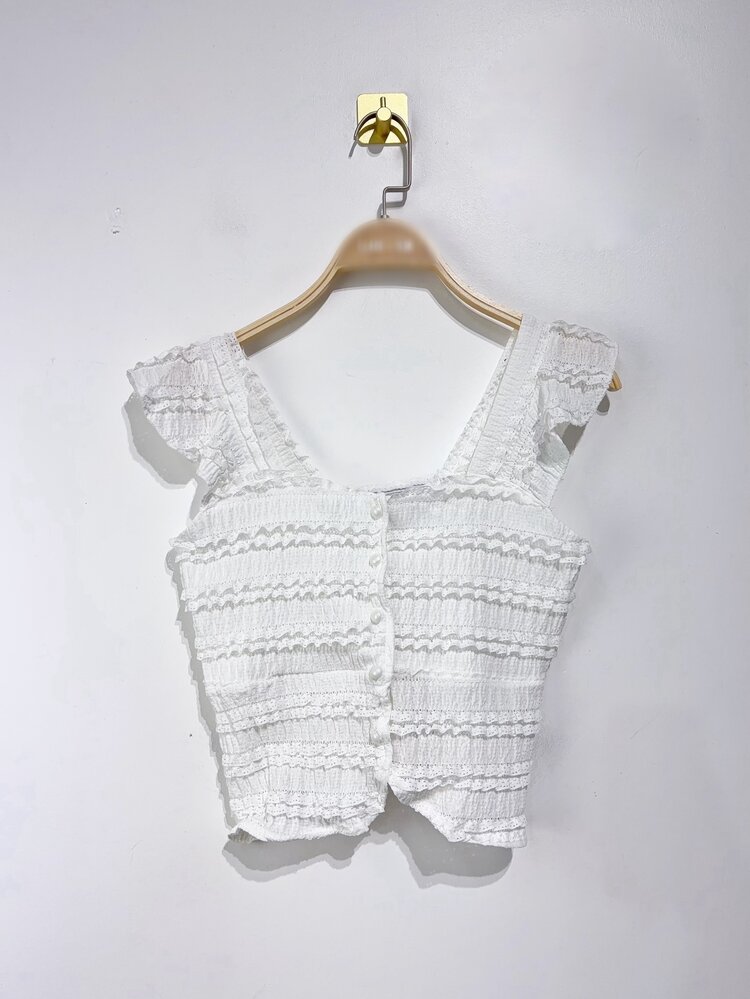 Cheria Frill Crop Top / White
