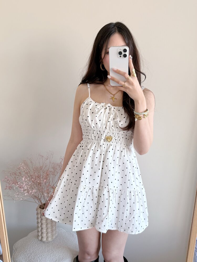 Miyuki Polkadot Dress / White