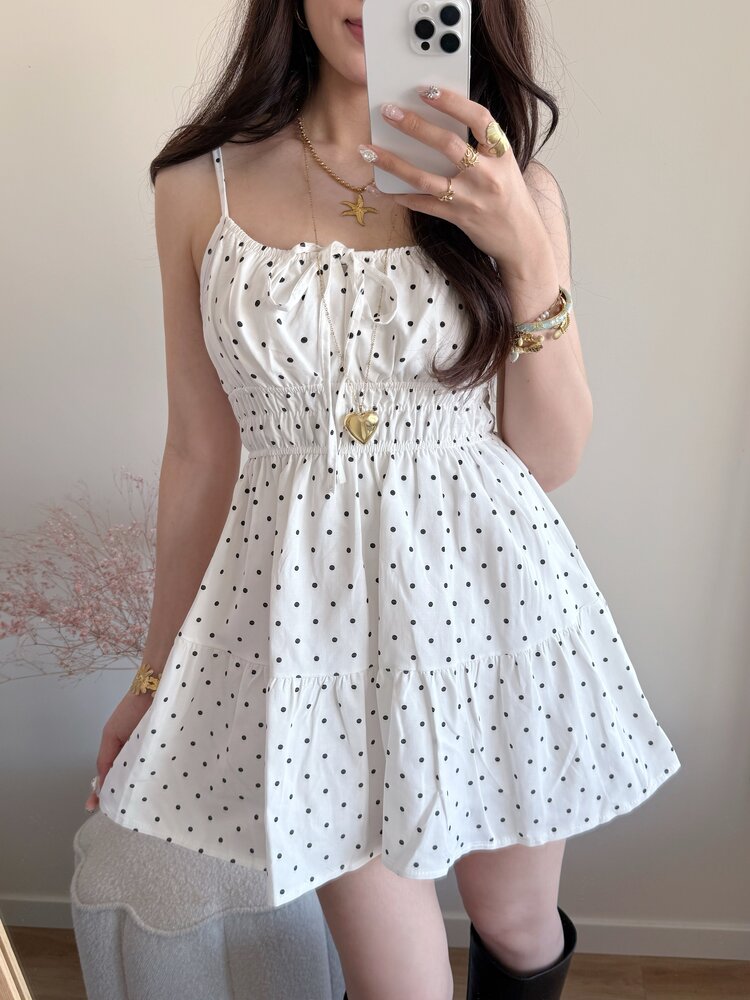 Miyuki Polkadot Dress / White